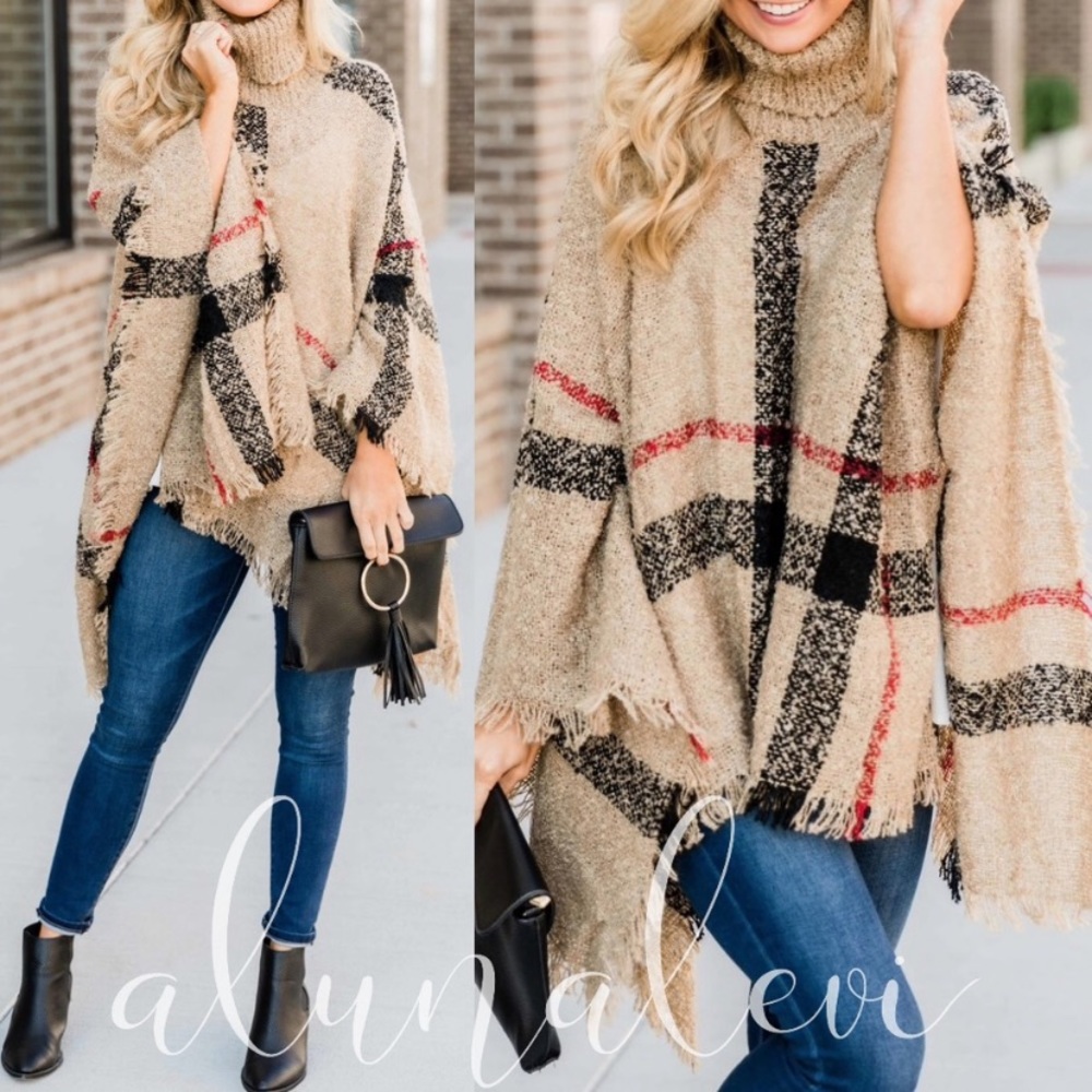 Plaid Poncho- Fall/Winter Favorite